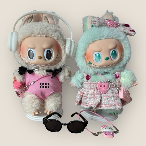 Labubu Fashion Bundle – Pink & Tweed Minmin Outfits with Accessories - Picture 1 of 10